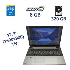 Ноутбук Toshiba Satellite L70 Gray / 17.3" (1600x900) TN / Intel Core i3-3120M (2 (4) ядра по 2.5 GHz) / 8 GB DDR3 / 320 GB HDD / WebCam / DVD-RW / HDMI