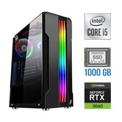 Новый игровой ПК Tower / Intel Core i5-10400F (6 (12) ядер по 2.9 - 4.3 GHz) / 16 GB DDR4 / 1000 GB SSD / nVidia GeForce RTX 3060, 12 GB GDDR6, 192-bit