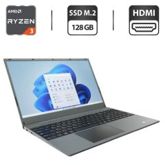 Новый ультрабук Gateway GWTN156-12-11BK / 15.6" (1920x1080) IPS / AMD Ryzen 3 3250U (2 (4) ядра по 2.6 - 3.5 GHz) / 4 GB DDR4 / 128 GB SSD M.2 / AMD Radeon RX Vega 3 Graphics / WebCam / HDMI
