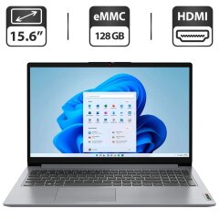Новий ультрабук Lenovo IdeaPad 1 15ADA7 / 15.6" (1366x768) TN / AMD Athlon Silver 3050U (2 ядра по 2.3 - 3.2 GHz) / 4 GB DDR4 / 128 GB SSD eMMC / AMD Radeon RX Vega 2 / WebCam / HDMI