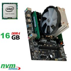 Материнская плата X99 V202 / socket LGA2011-3 с процессором Intel Xeon E5-2630 v3 / 8 (16) ядра по 2.4-3.2GHz / 20Mb cache и 16GB DDR4 ОЗУ