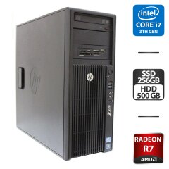 Робоча станція HP Z220 Workstation Tower / Intel Core i7-3770K (4 (8) ядра по 3.5 - 3.9 GHz) / 16 GB DDR3 / 256 GB SSD + 500 GB HDD / AMD Radeon R7 250, 2 GB GDDR3, 128-bit / DVD-ROM