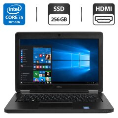 Нетбук Б-класс Dell Latitude E5250 / 12.5" (1366x768) TN / Intel Core i5-5200U (2 (4) ядра по 2.2 - 2.7 GHz) / 8 GB DDR3 / 256 GB SSD / Intel HD Graphics 5500 / WebCam / HDMI