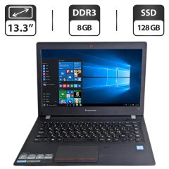Ноутбук Б-клас Lenovo E31-80 / 13.3" (1366x768) TN / Intel Core i5-6200U (2 (4) ядра по 2.3 - 2.8 GHz) / 8 GB DDR3 / 128 GB SSD / Intel HD Graphics 520 / WebCam