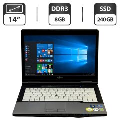 Ноутбук Б-класс Fujitsu LifeBook S782 / 14" (1366x768) TN / Intel Core i7-3540M (2 (4) ядра по 3.0 - 3.7 GHz) / 8 GB DDR3 / 240 GB SSD / Intel HD Graphics 4000 / WebCam / Windows 10 Pro