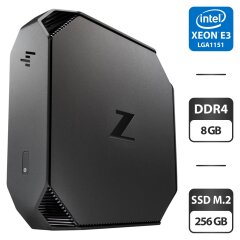 Неттоп HP Z2 Mini G3 Workstation USFF / Intel Xeon E3-1225 v6 (4 ядра по 3.3 - 3.7 GHz) / 8 GB DDR4 / 256 GB SSD M.2 / Intel HD Graphics P630 / DisplayPort
