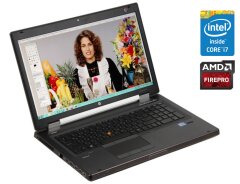 Мобильная рабочая станция HP EliteBook 8770w / 17.3" (1600x900) TN / Intel Core i7-3630QM (4 (8) ядра по 2.4 - 3.4 GHz) / 8 GB DDR3 / 480 GB SSD / AMD FirePro M4000, 1 GB GDDR5, 128-bit / WebCam / DVD-ROM / Win 10 Pro