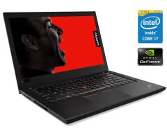 Ігровий ультрабук Б-клас Lenovo ThinkPad T480 / 14" (1920x1080) IPS Touch / Intel Core i7-8650U (4 (8) ядра по 1.9 - 4.2 GHz) / 16 GB DDR4 / 256 GB SSD / nVidia GeForce MX150, 2 GB GDDR5, 64-bit / WebCam / Win 10 Pro
