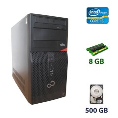 Fujitsu Esprimo P420 E85+ Tower / Intel Core i5-4670T (4 ядра по 2.3 - 3.3 GHz) / 8 GB DDR3 / 500 GB HDD / AMD Radeon RX 550, 4 GB GDDR5, 128-bit