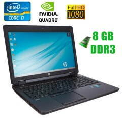 HP ZBook 15 / 15.6" (1920x1080) / Intel&reg; Core&trade; i7-4800MQ (4(8)ядра по 2.7 - 3.7GHz) / 8GB DDR3 / 320GB HDD / Nvidia Quadro K1100M-K2100M, 2GB / DVD-RW / VGA, DP, USB