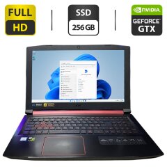 Игровой ноутбук Acer Nitro 5 AN515-53 / 15.6" (1920x1080) IPS / Intel Core i5-8300H (4 (8) ядра по 2.3 - 4.0 GHz) / 8 GB DDR4 / 256 GB SSD / nVidia GeForce GTX 1050, 4 GB GDDR5, 128-bit / WebCam