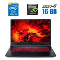 Игровой ноутбук Acer Nitro 5 AN515-54 / 15.6" (1920x1080) IPS / Intel Core i5-9300H (4 (8) ядра по 2.4 - 4.1 GHz) / 16 GB DDR4 / 512 GB SSD / nVidia GeForce GTX 1660 Ti, 6 GB GDDR6, 192-bit / WebCam