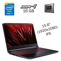 Игровой ноутбук Acer Nitro 5 AN515-56 / 15.6" (1920x1080) IPS / Intel Core i5-11300H (4 (8) ядра по 4.4 GHz) / 16 GB DDR4 / 480 GB SSD / nVidia GeForce RTX 3050, 4 GB GDDR6, 128-bit / WebCam