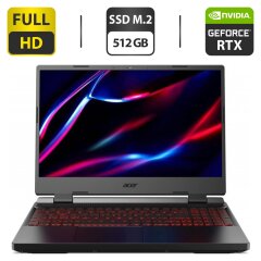 Ігровий ноутбук Acer Nitro 5 AN517-55-56G1 / 17.3" (1920x1080) IPS / Intel Core i5-12500H (8 (16) ядра по 3.3 - 4.5 GHz) / 8 GB DDR4 / 512 GB SSD M.2 / nVidia GeForce RTX 3050, 4 GB GDDR6, 128-bit / WebCam / HDMI