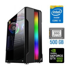 Ігровий ПК Tower / Intel Core i5-4460 (4 ядра по 3.2 - 3.4 GHz) / 8 GB DDR3 / 500 GB SSD / nVidia GeForce GTX 1660 Super, 6 GB GDDR6, 192-bit / 500W