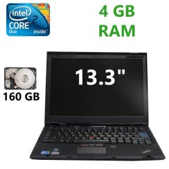 Lenovo Think Pad X301 / 13.3" (1440x900) TFT / Intel Core 2 Duo U9400 (2 ядра по 1.4 GHz) / 4 GB DDR3 / 160 GB HDD / DVD-RW, WEB camera