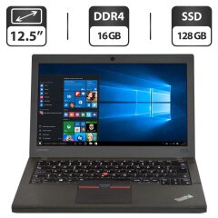 Нетбук Lenovo ThinkPad X260 / 12.5" (1366x768) TN / Intel Core i5-6200U (2 (4) ядра по 2.3 - 2.8 GHz) / 16 GB DDR4 / 128 GB SSD / Intel HD Graphics 520 / WebCam