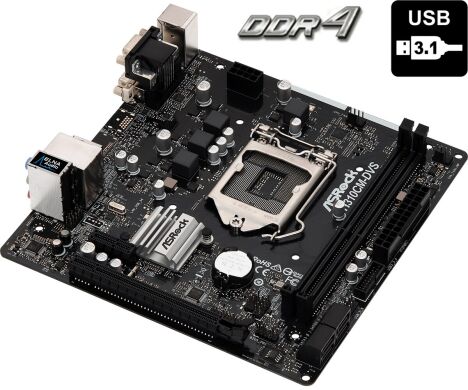 Нова материнська плата ASRock H310CM-DVS OEM / Socket LGA1151 / USB 3.1