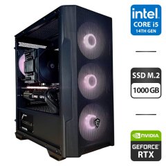 Сборка под заказ: компьютер MSI MAG Forge M100R Black Tower / Intel Core i5-14600KF (14 (20) ядер по 2.6 - 5.3 GHz) / 32 GB DDR5 / 1000 GB SSD M.2 / nVidia GeForce RTX 3060 Ti, 8 GB GDDR6, 256-bit / 750W