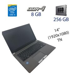 Ультрабук Toshiba Portege Z40-C / 14" (1920x1080) TN / Intel Core i5-6200U (2 (4) ядра по 2.3 - 2.8 GHz) / 8 GB DDR4 / 256 GB SSD / Intel HD Graphics 520 / WebCam / HDMI
