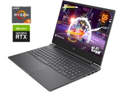 Игровой ноутбук HP Victus 15-fb2082wm / 15.6" (1920x1080) IPS / AMD Ryzen 5 8645HS (6 (12) ядер по 4.3 - 5.0 GHz) / 16 GB DDR4 / 512 GB SSD / nVidia GeForce RTX 4050, 6 GB GDDR6, 96-bit / WebCam
