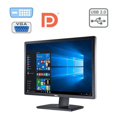 Монитор Dell U2412M / 24" (1920x1200) IPS / DP, DVI, VGA, USB / Кабель питания Монитор Dell U2412M / 24" (1920x1200) IPS / DP, DVI, VGA, USB / Кабель питания