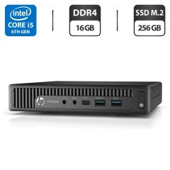 Неттоп HP ProDesk 600 G2 Mini USFF / Intel Pentium G4400 (2 ядра по 3.3 GHz) / 8 GB DDR4 / 240 GB SSD / Intel HD Graphics 510 / DisplayPort