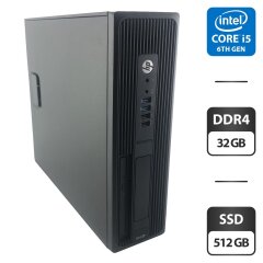 Рабочая станция HP Z240 Workstation SFF / Intel Core i5-6400 (4 ядра по 2.7 - 3.3 GHz) / 32 GB DDR4 / 512 GB SSD / Intel HD Graphics 530