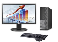 Комплект ПК: Dell OptiPlex 7020 SFF / Intel Core i3-4130 (2 (4) ядра по 3.4 GHz) / 4 GB DDR3 / 240 GB SSD / Intel HD Graphics 4400 + Монитор LG 22MB35PU-B / 22" (1920x1080) TN / DVI, VGA, USB 2.0, Audio / 2x 1W + Maxxter USB Black