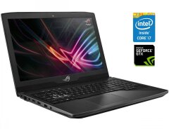 Ігровий ноутбук Asus ROG Strix GL503VD / 15.6" (1920x1080) IPS / Intel Core i7-7700HQ (4 (8) ядра по 2.8 - 3.8 GHz) / 16 GB DDR4 / 480 GB SSD / nVidia GeForce GTX 1050, 4 GB GDDR5, 128-bit / WebCam