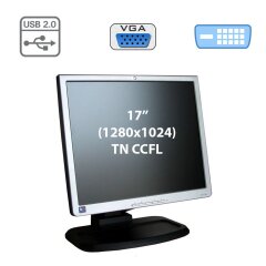 Монитор HP L1740 / 17" (1280x1024) TN CCFL / 1x DVI-I, 1x VGA, USB-Hub