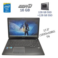 Игровой ноутбук Asus ROG G750JZ / 17.3" (1920х1080) TN / Intel Core i7-4700HQ (4 (8) ядра по 2.4 - 3.4 GHz) / 16 GB DDR3 / 128 GB SSD+128 GB SSD / nVidia GeForce GTX 880M 4 GB / WebCam / DVD-ROM