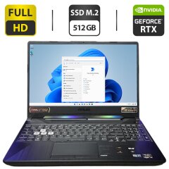 Ігровий ноутбук Asus TUF Gaming A15 / 15.6" (1920x1080) IPS / AMD Ryzen 7 5800H (8 (16) ядер по 3.2 - 4.4 GHz) / 16 GB DDR4 / 512 GB SSD M.2 / nVidia GeForce RTX 3060, 6 GB GDDR6, 128-bit / WebCam