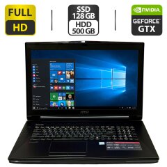 Игровой ноутбук Б-класс MSI GT72-6QD Dominator G / 17.3" (1920x1080) IPS / Intel Core i7-6700HQ (4 (8) ядра по 2.6 - 3.5 GHz) / 16 GB DDR4 / 128 GB SSD + 500 GB HDD / nVidia GeForce GTX 970M, 3 GB GDDR5, 192-bit / WebCam / DVD-ROM / Windows 10 Pro
