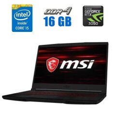 Игровой ноутбук MSI GF63 Thin 10UC-441NEU / 15.6" (1920x1080) IPS / Intel Core i5-10500H (6 (12) ядра по 2.5 - 4.5 GHz) / 16 GB DDR4 / 480 GB SSD / nVidia GeForce RTX 3050, 4 GB GDDR6, 128-bit / WebCam