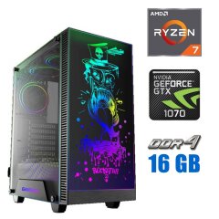 Ігровий ПК Tower NEW / AMD Ryzen 7 1800X (8 (16) ядер по 3.6 - 4.0 GHz) / 16 GB DDR4 NEW / 512 GB SSD NEW / nVidia GeForce GTX 1070, 8 GB GDDR5, 256-bit / 600W NEW