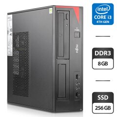 Комп'ютер Fujitsu Esprimo E520 E85 SFF / Intel Core i3-4130 (2 (4) ядра по 3.4 GHz) / 8 GB DDR3 / 256 GB SSD / Intel HD Graphics 4400 / DVD-ROM / VGA
