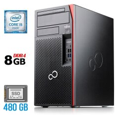 Комп'ютер Fujitsu Esprimo P757 E90+ Tower / Intel Core i5-6500 (4 ядра по 3.2 - 3.6 GHz) / 8 GB DDR4 / 480 GB SSD / Intel HD Graphics 530 / 280W / DisplayPort / DVI