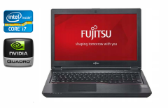 Мобільна робоча станція Fujitsu Celsius H7510 / 15.6" (1920x1080) IPS / Intel Core i7-10850H (6 (12) ядер по 2.7 - 5.1 GHz) / 32 GB DDR4 / 512 GB SSD / nVidia Quadro T1000, 4 GB GDDR6, 128-bit / WebCam / 4G / Windows 10