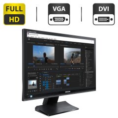 Монитор Samsung SyncMaster S24A450BW / 24" (1920x1200) TN / VGA, DVI / VESA 100x100 + Кабели подключения