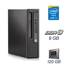 Неттоп HP EliteDesk 800 35W G2 Desktop Mini PC / Intel Core i3-6100T (2 (4) ядра по 3.2 GHz) / 8 GB DDR3 / 120 GB SSD / Wi-Fi / Блок живлення у комплекті