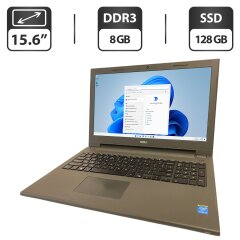 Ноутбук Б-клас Dell Vostro 3546 / 15.6" (1366x768) TN / Intel Core i3-4005U (2 (4) ядра по 1.7 GHz) / 8 GB DDR3 / 128 GB SSD / Intel HD Graphics 4400 / WebCam / DVD-ROM