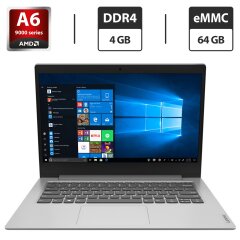 Ультрабук Б-клас Lenovo IdeaPad Slim 1-14AST-05 / 14" (1366x768) TN / AMD A6-9220e (2 ядра по 1.6 - 2.4 GHz) / 4 GB DDR4 / 64 GB EMMC / AMD Radeon R4 Graphics / WebCam