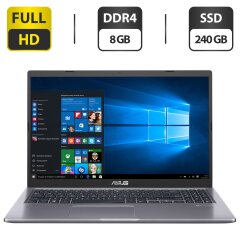 Новий ультрабук Asus Laptop X515F / 15.6" (1920x1080) TN / Intel Core i3-10110U (2 (4) ядра по 2.1 - 4.1 GHz) / 8 GB DDR4 / 240 GB SSD / Intel UHD Graphics / WebCam / HDMI / Windows 10 Home