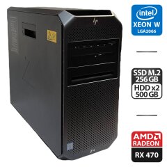 Рабочая станция HP Workstation Z4 G4 Tower / Intel Xeon W-2123 (4 (8) ядра по 3.6 - 3.9 GHz) / 32 GB DDR4 / 256 GB SSD M.2 + 1000 GB HDD / AMD Radeon RX 470, 8 GB GDDR5, 256-bit / 750W / HDMI / Windows 10 Pro