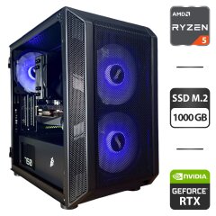 Сборка под заказ: игровой ПК 1stPlayer D3-3F2-Plus Black Tower / AMD Ryzen 5 7500F (6 (12) ядер по 3.7 - 5.0 GHz) / 32 GB DDR5 / 1000 GB SSD M.2 / nVidia GeForce RTX 3080, 10 GB GDDR6X, 320-bit / 750W