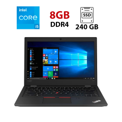 Ультрабук Lenovo ThinkPad L390 / 13.3" (1920x1080) IPS / Intel Core i5-8250U (4 (8) ядра по 1.6 - 3.4 GHz) / 8 GB DDR4 / 240 GB SSD / Intel UHD Graphics / WebCam