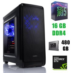 Vinga Tower / Intel Core i5-9400F (6 ядер по 2.90-4.10GHz) / 16 GB DDR4 / 480 GB SSD / nVidia GeForce GTX 1060 6GB GDDR5 192bit / БЖ 500W