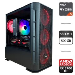 Сборка под заказ: компьютер 2E Gaming PC Case Calleo GB700 Tower / AMD Ryzen 5 3600 (6 (12) ядер по 3.6 - 4.2 GHz) / 16 GB DDR4 / 500 GB SSD M.2 / AMD Radeon RX 5700 XT, 8 GB GDDR6, 256-bit / 650W