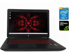 Игровой ноутбук Б-класс HP Omen 17-w17217ng / 17.3" (1920x1080) TN / Intel Core i7-7700HQ (4 (8) ядра по 2.8 - 3.8 GHz) / 16 GB DDR4 / 512 GB SSD / nVidia GeForce GTX 1070, 8 GB GDDR5, 256-bit / WebCam / Win 10